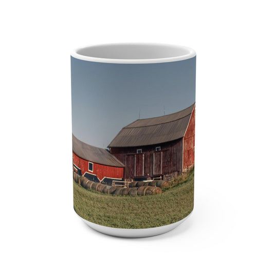 Rustic Farmhouse Coffee Mug Featuring  Across the Field in Millington