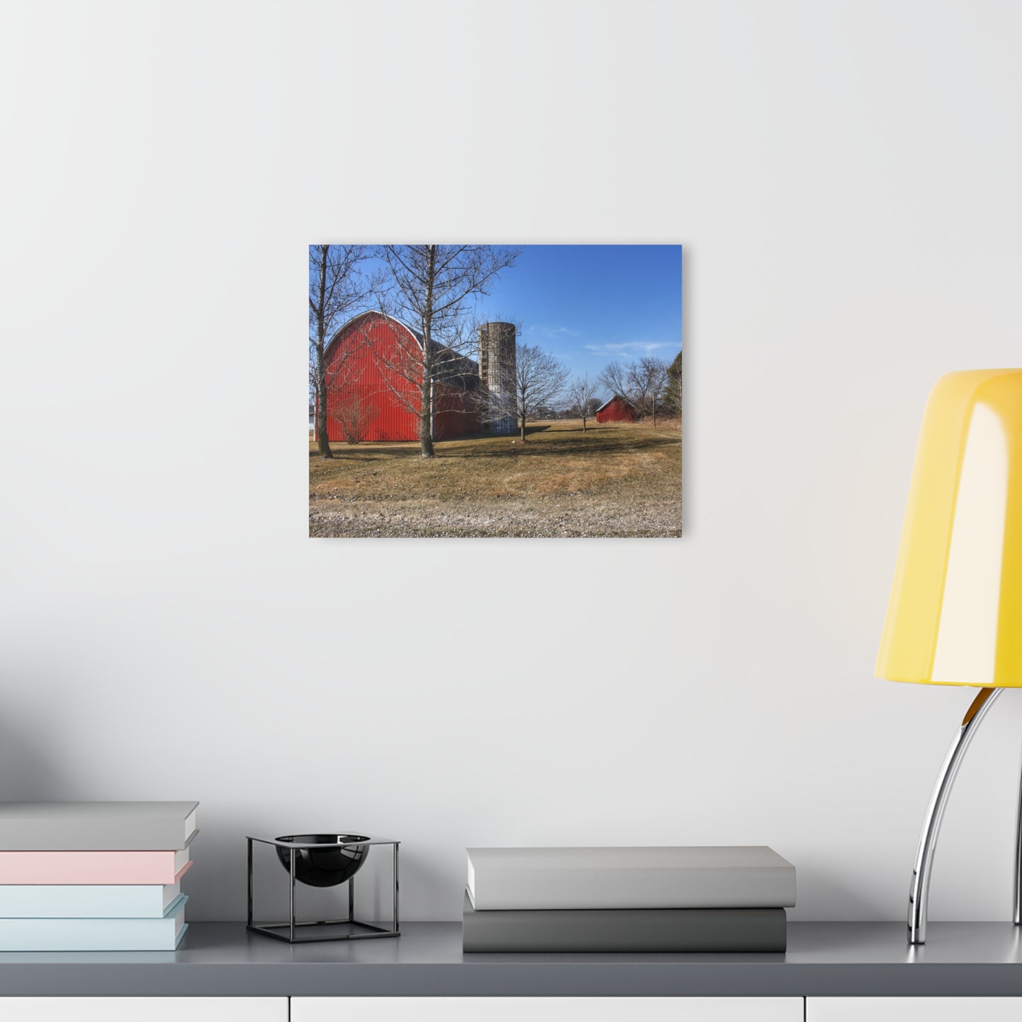 U R There Photography Romeo Plank Road Reds I Rustic Farmhouse Acrylic Wall Print
