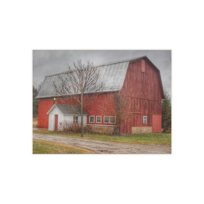 U R There Photography Bray Road Red II Rustic Farmhouse Decorative Ceramic Tile