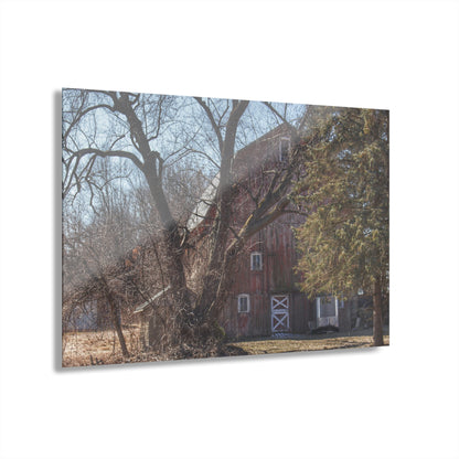 U R There Photography Lakeville Road Hidden Red Rustic Farmhouse Acrylic Wall Print
