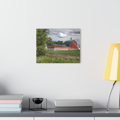 U R There Photography Haines Road Cornfield Reds Rustic Farmhouse Acrylic Wall Print