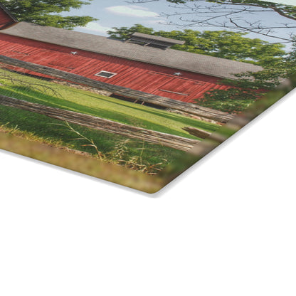 U R There Photography Hollow Corners Star Barn Rustic Farmhouse Tempered-Glass Cutting Board