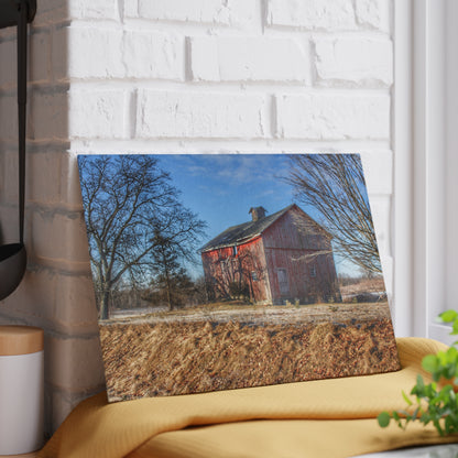 U R There Photography M-24 Barn at the Bend I Rustic Farmhouse Tempered-Glass Cutting Board