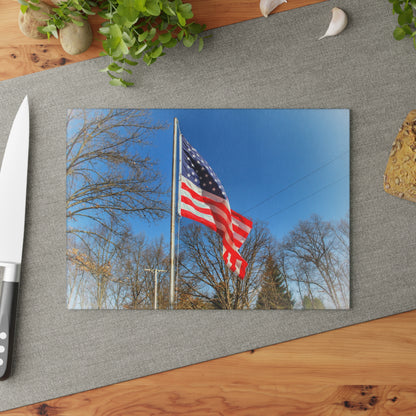 Barn Boutique Rustic Tempered-Glass Cutting Board| Our Grand Old Flag