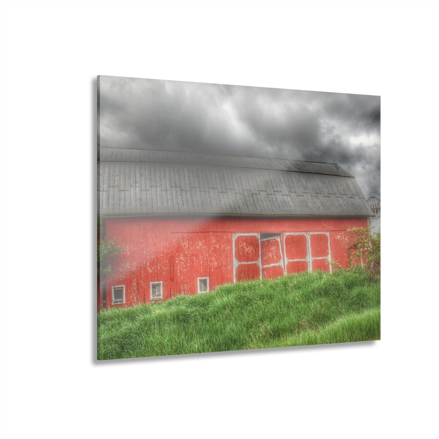 U R There Photography Square Road Red II Rustic Farmhouse Acrylic Wall Print