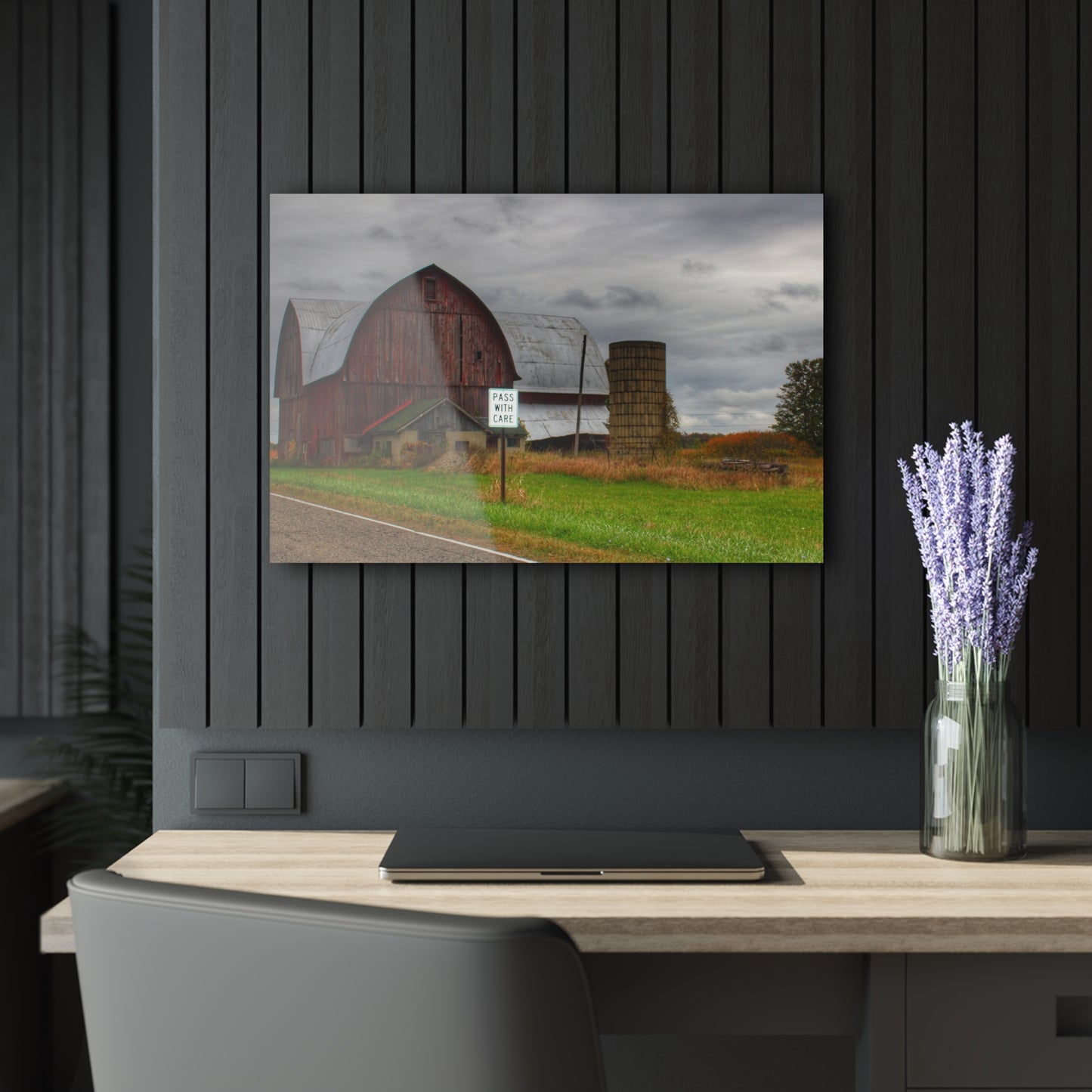 U R There Photography Valentine Road Red II Rustic Farmhouse Acrylic Wall Print