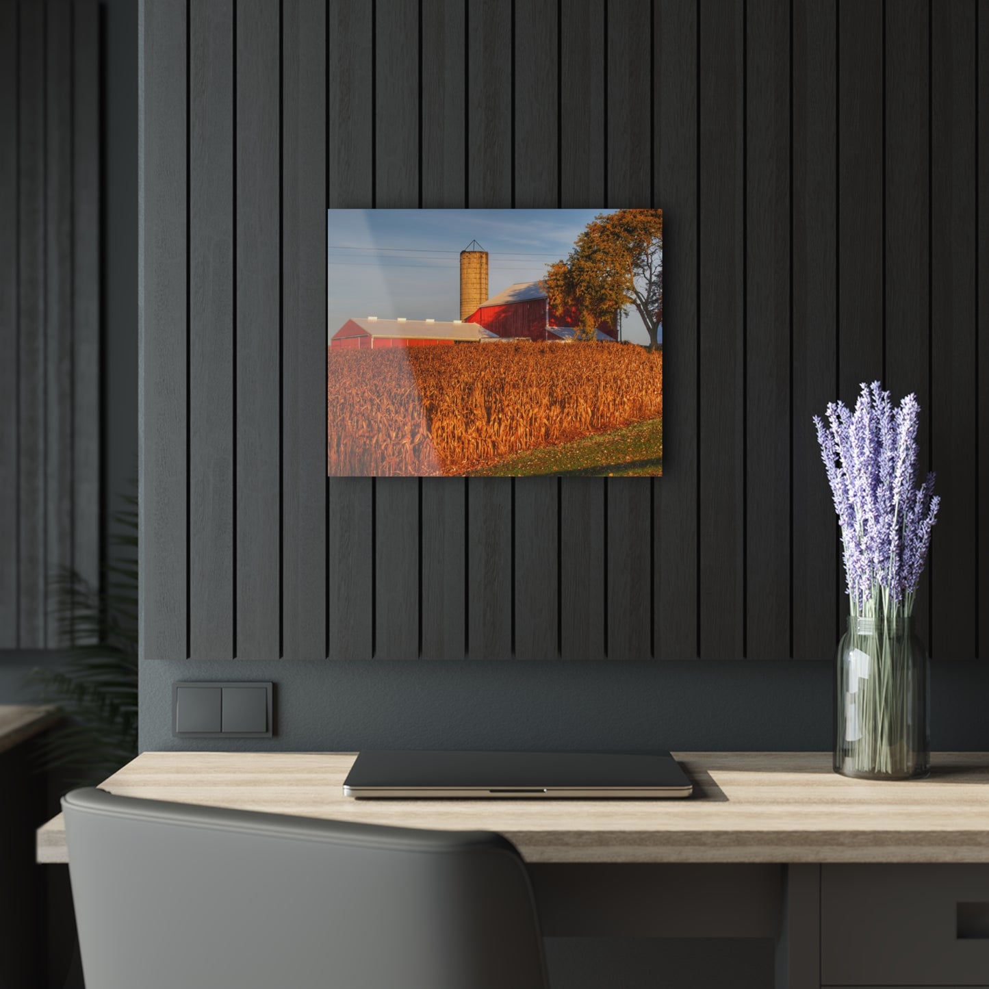 U R There Photography Lake Pleasant Reds I Rustic Farmhouse Acrylic Wall Print