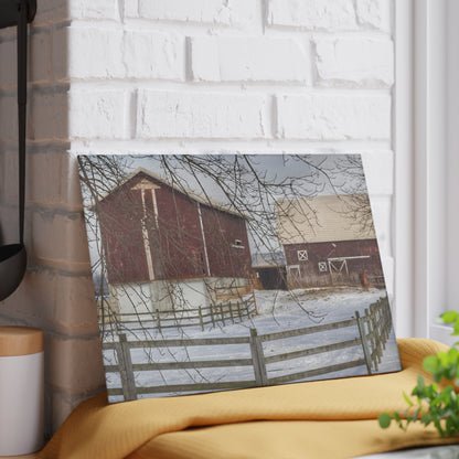 U R There Photography Ebeling Brown Rustic Farmhouse Tempered-Glass Cutting Board