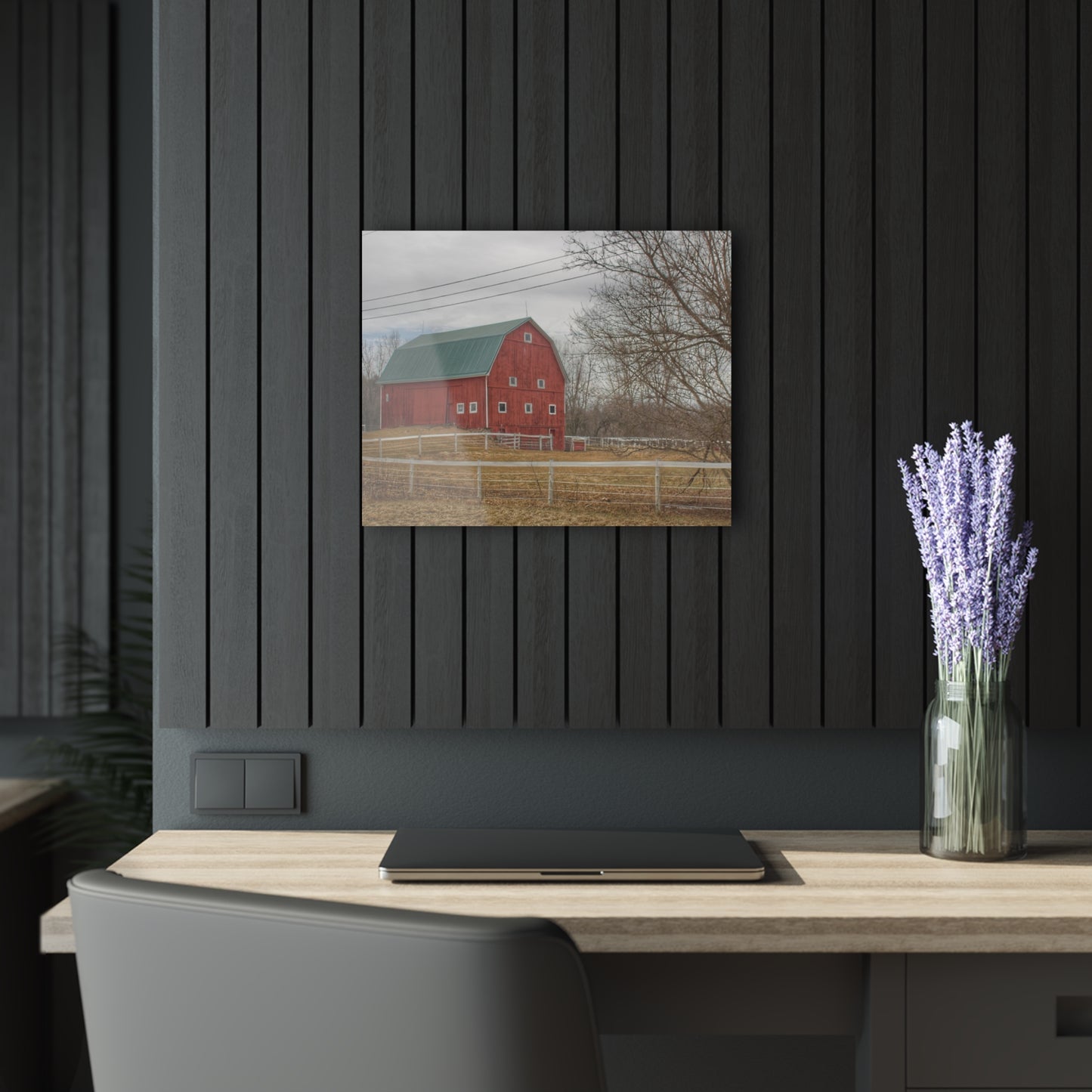 U R There Photography Diehl Road Red Rustic Farmhouse Acrylic Wall Print