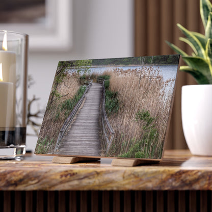 U R There Photography Linear Park Bridge In Lapeer II Rustic Farmhouse Decorative Ceramic Tile