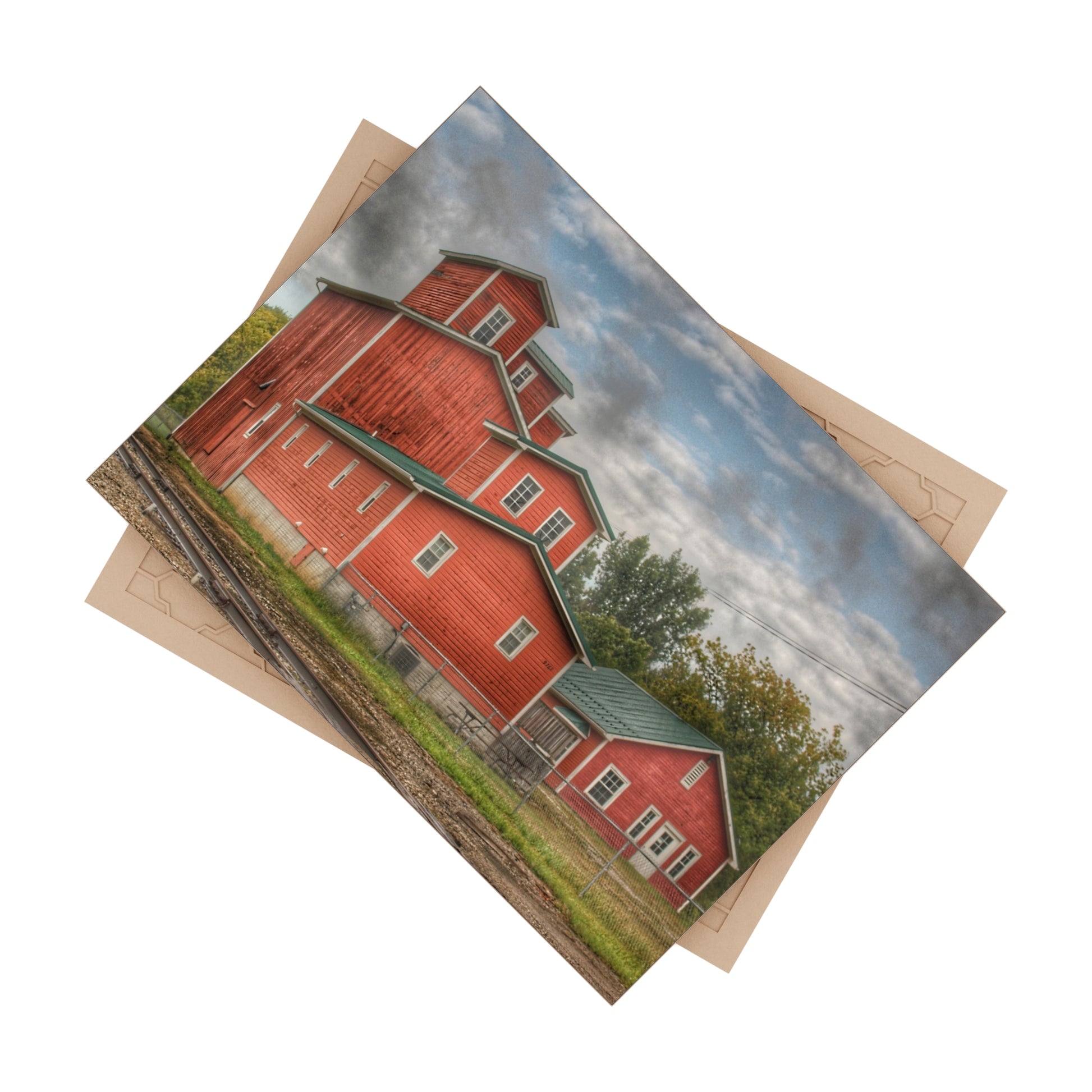 Aside the Tracks in Clifford Rustic Farmhouse Decorative Ceramic Tile