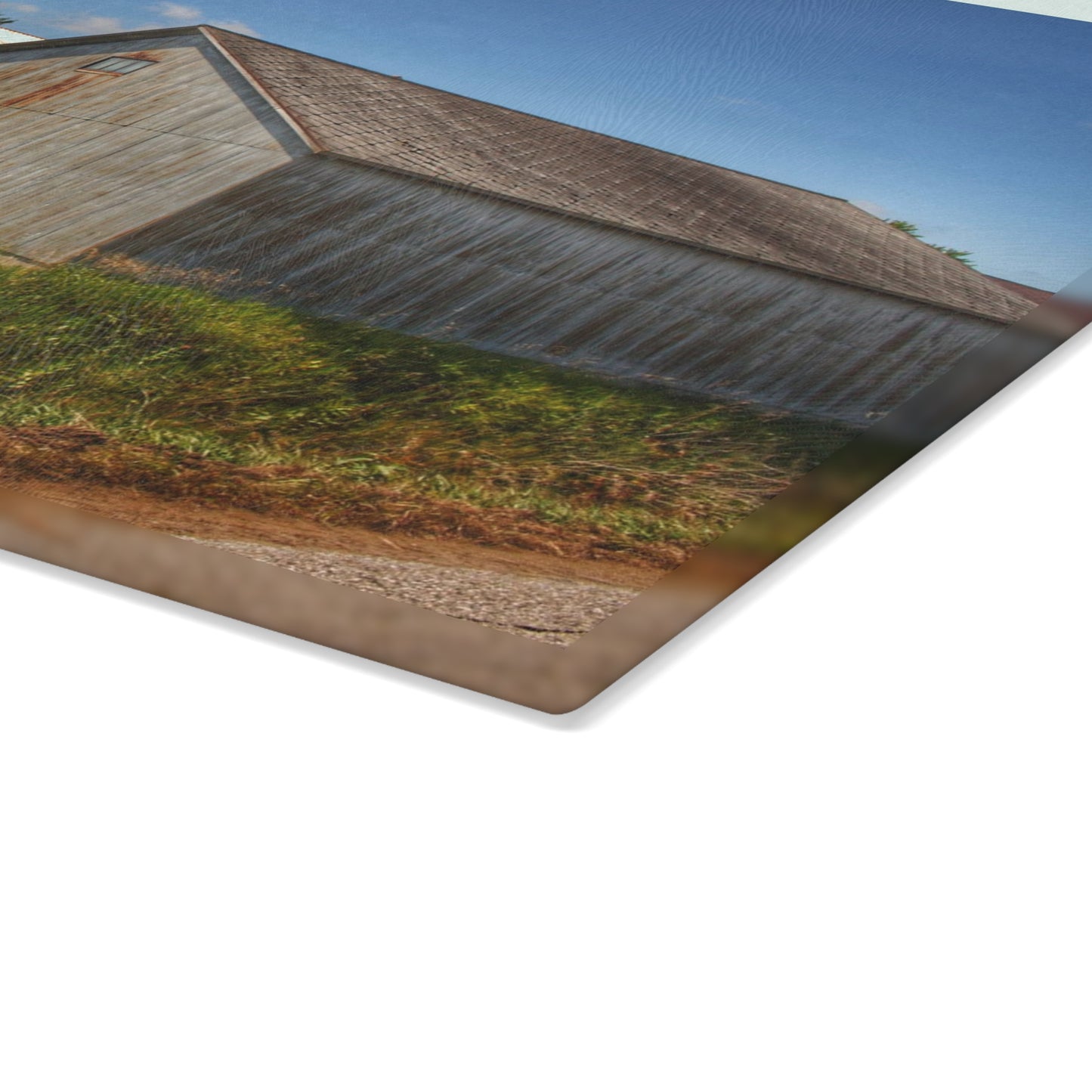 U R There Photography Copper Greys Rustic Farmhouse Tempered-Glass Cutting Board