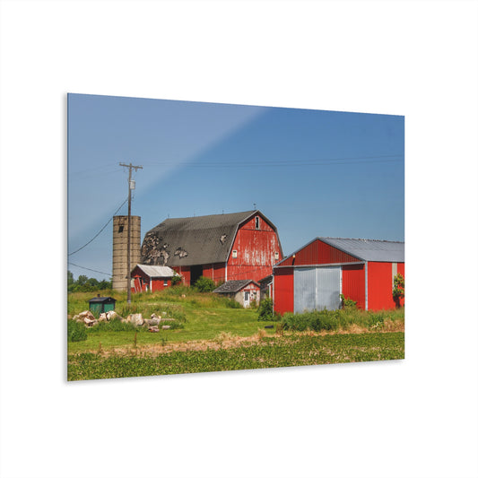 U R There Photography Greenwood Road Red I Rustic Farmhouse Acrylic Wall Print