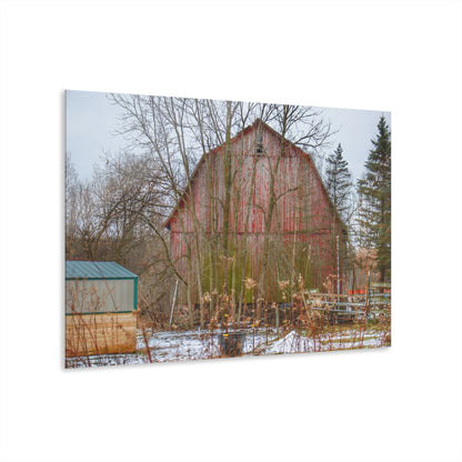 U R There Photography LeValley Road Red Rustic Farmhouse Acrylic Wall Print