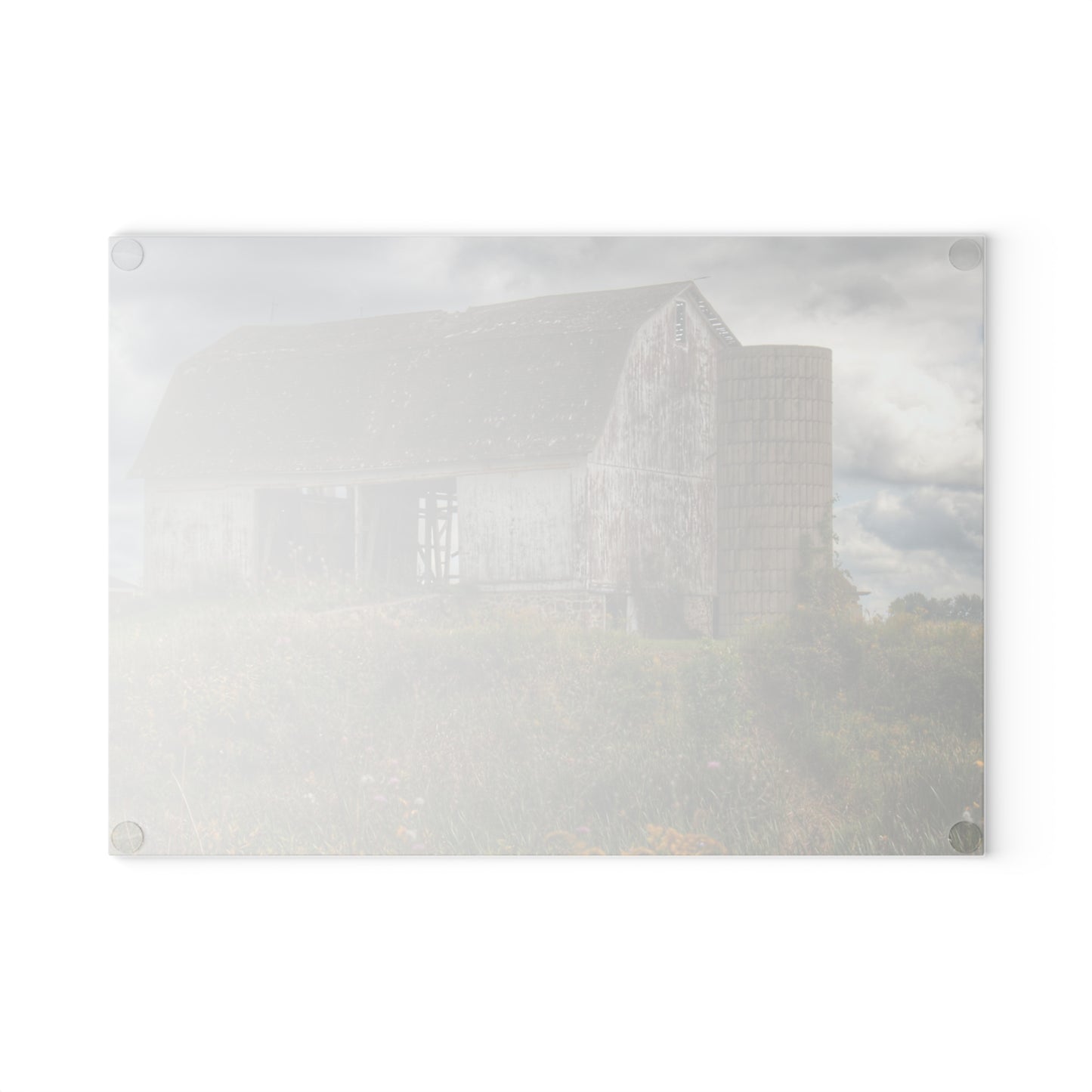 U R There Photography Castle Road White Rustic Farmhouse Tempered-Glass Cutting Board