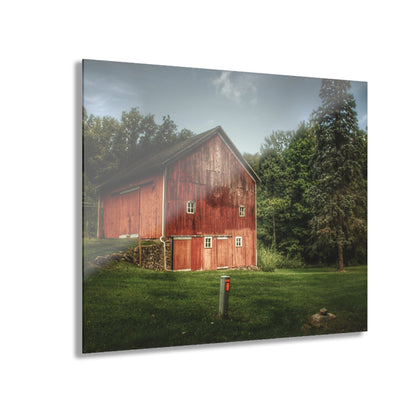 U R There Photography Buckhorn Lake Road Red Rustic Farmhouse Acrylic Wall Print