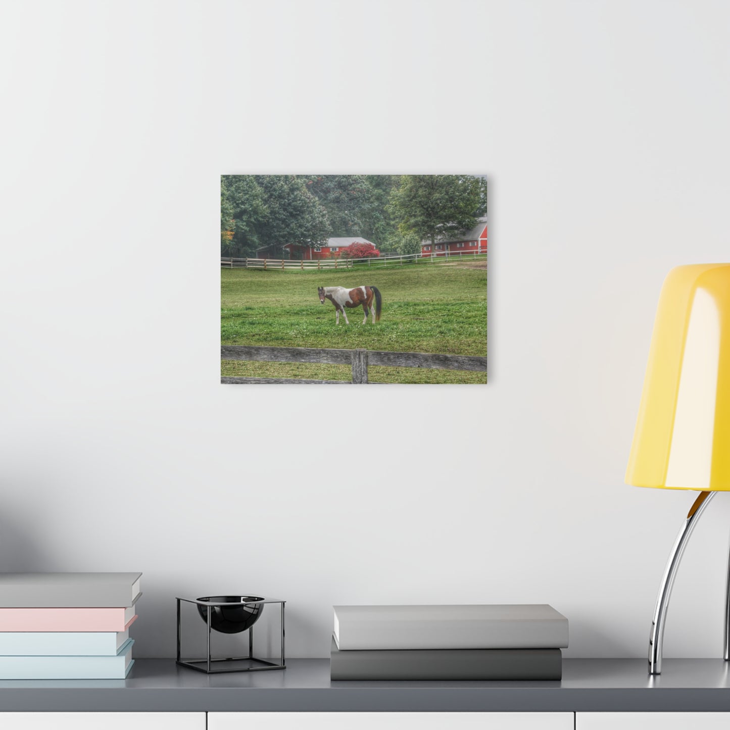 U R There Photography Painted Pony in Pasture Rustic Farmhouse Acrylic Wall Print