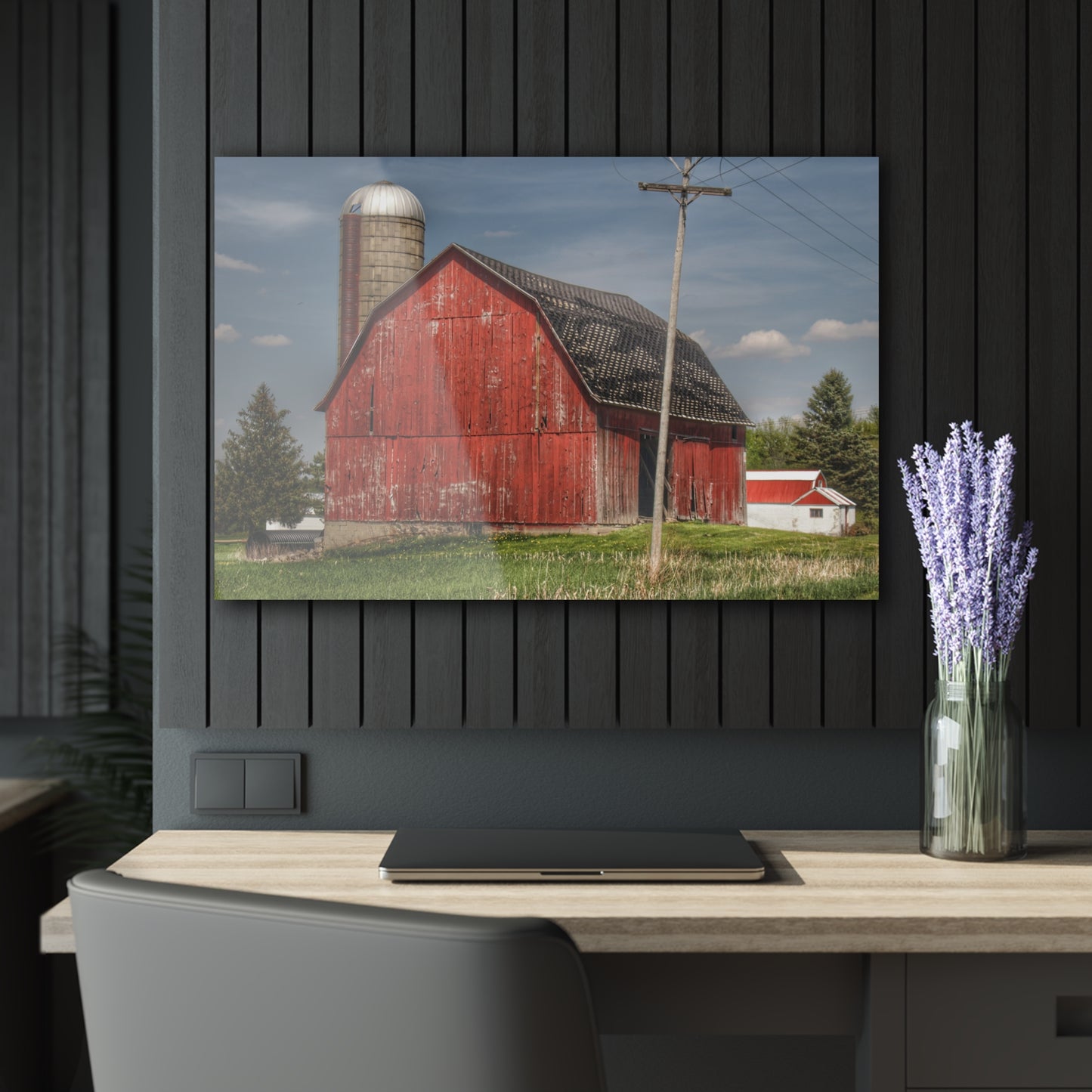 Barn Boutique Modern Farmhouse Acrylic Wall Print| Hollenbeck Road Red II