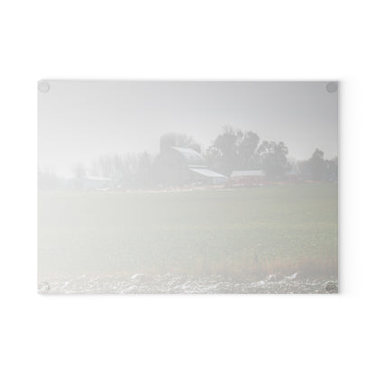 U R There Photography Shepard Road Grey Rustic Farmhouse Tempered-Glass Cutting Board