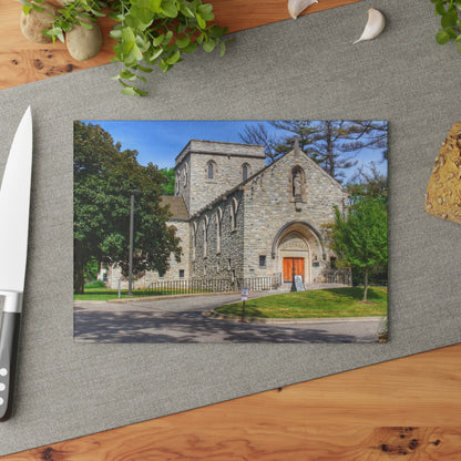 U R There Photography Saint Hugo of the Hills II Rustic Farmhouse Tempered-Glass Cutting Board 8"x 11"
