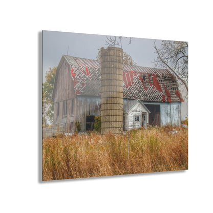 U R There Photography Hill Road Roadside Grey I Rustic Farmhouse Acrylic Wall Print