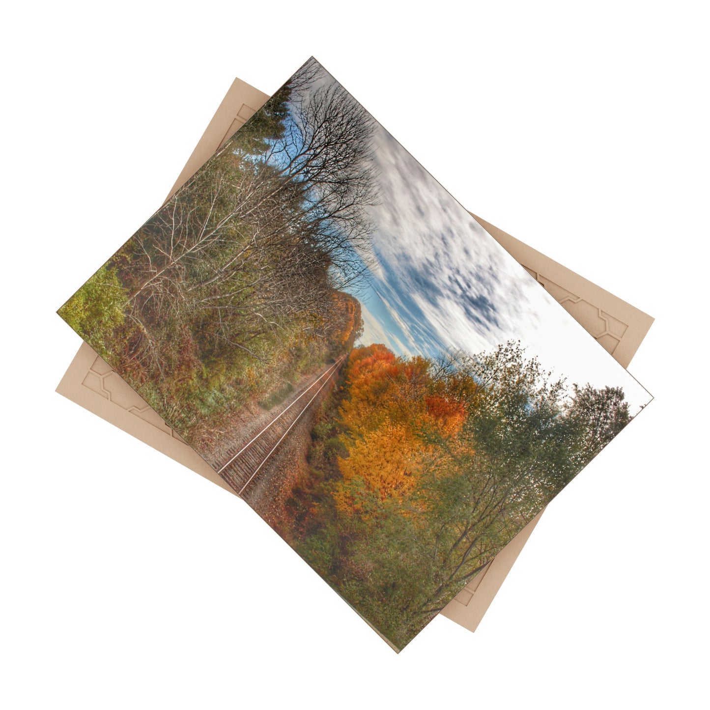 U R There Photography Above the Tracks in Vassar Rustic Farmhouse Decorative Ceramic Tile