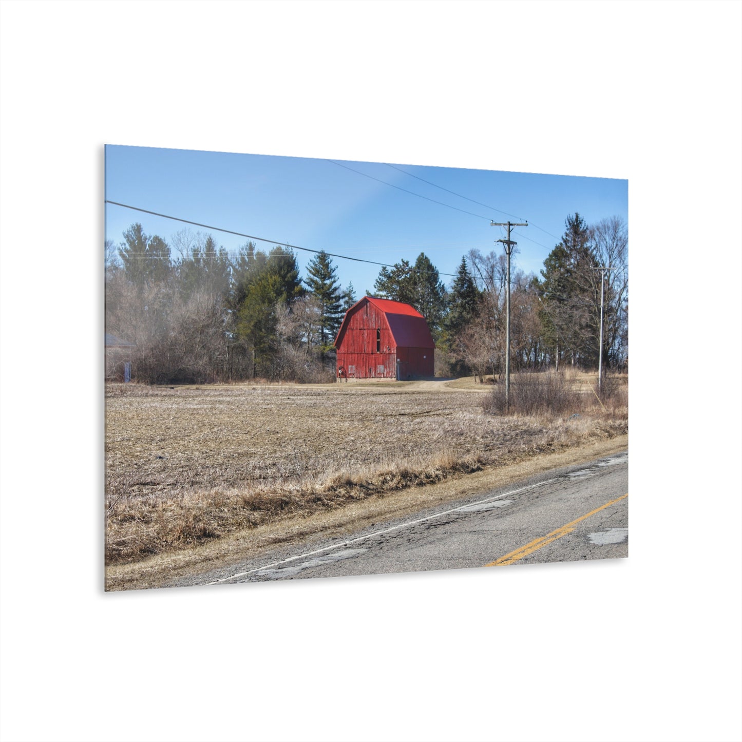 U R There Photography Maple Grove Little Red Rustic Farmhouse Acrylic Wall Print