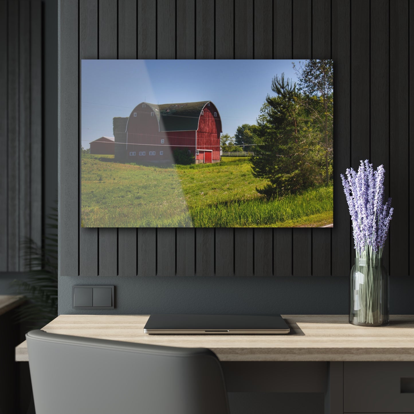 U R There Photography Hegal Road Red Rustic Farmhouse Acrylic Wall Print
