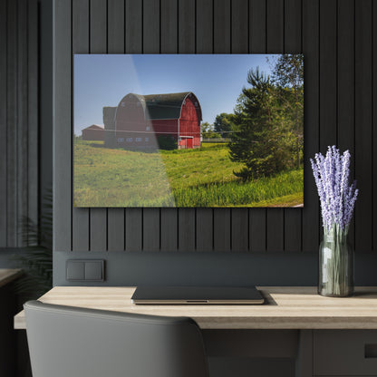 U R There Photography Hegal Road Red Rustic Farmhouse Acrylic Wall Print