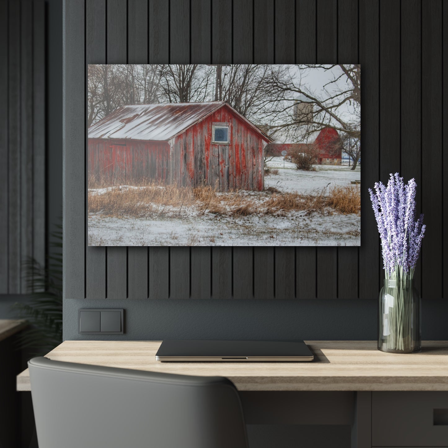 U R There Photography Frenchline Road Red Shack Rustic Farmhouse Acrylic Wall Print
