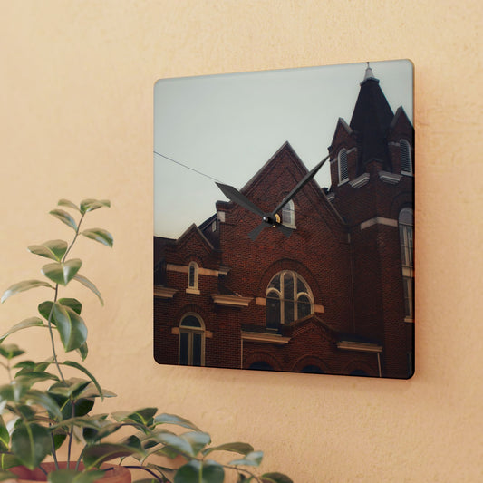 U R There Photography Brown City Methodist Church Rustic Farmhouse Wall Clock