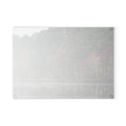 U R There Photography Fall on Murphy Lake IV Rustic Farmhouse Tempered-Glass Cutting Board