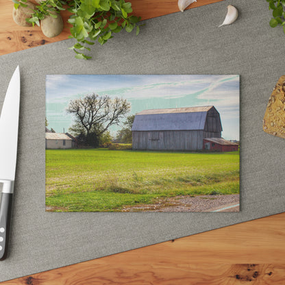 U R There Photography North Gera Road Red Rustic Farmhouse Tempered-Glass Cutting Board