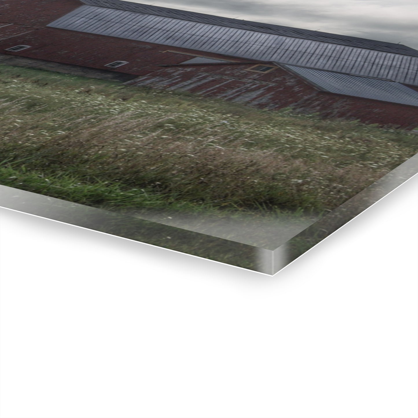 U R There Photography Glover Road Reds Rustic Farmhouse Acrylic Wall Print