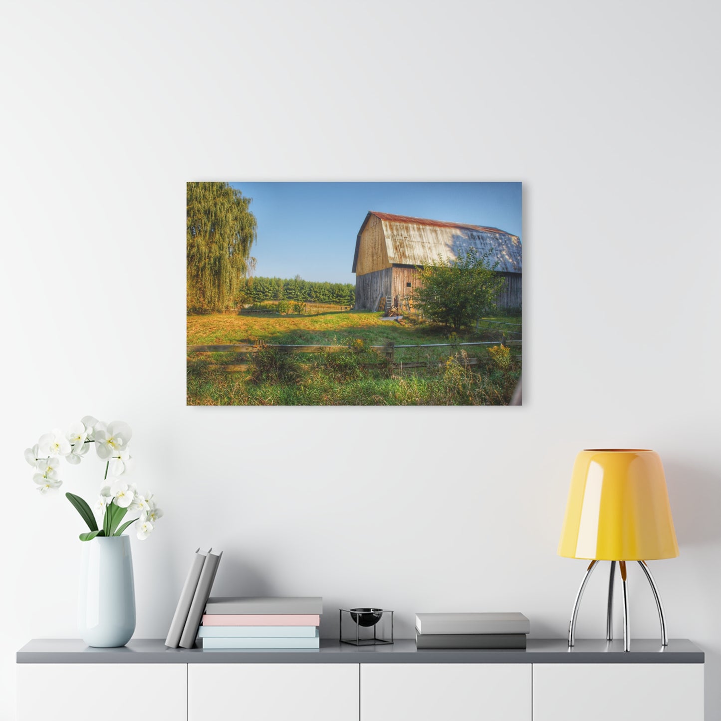 U R There Photography Snover Golden Grey Rustic Farmhouse Acrylic Wall Print