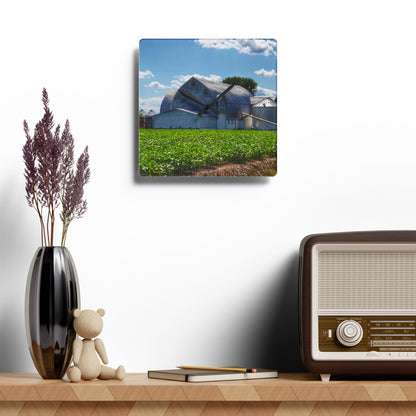 U R There Photography Canada Road White Rustic Farmhouse Acrylic Analog Wall Clock