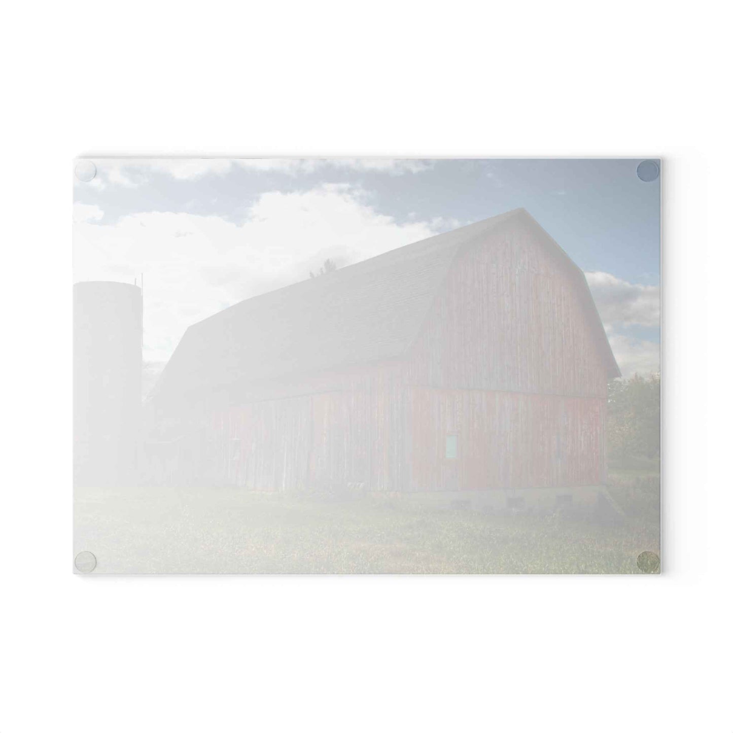 U R There Photography Baldwin Road Red I Rustic Farmhouse Tempered-Glass Cutting Board