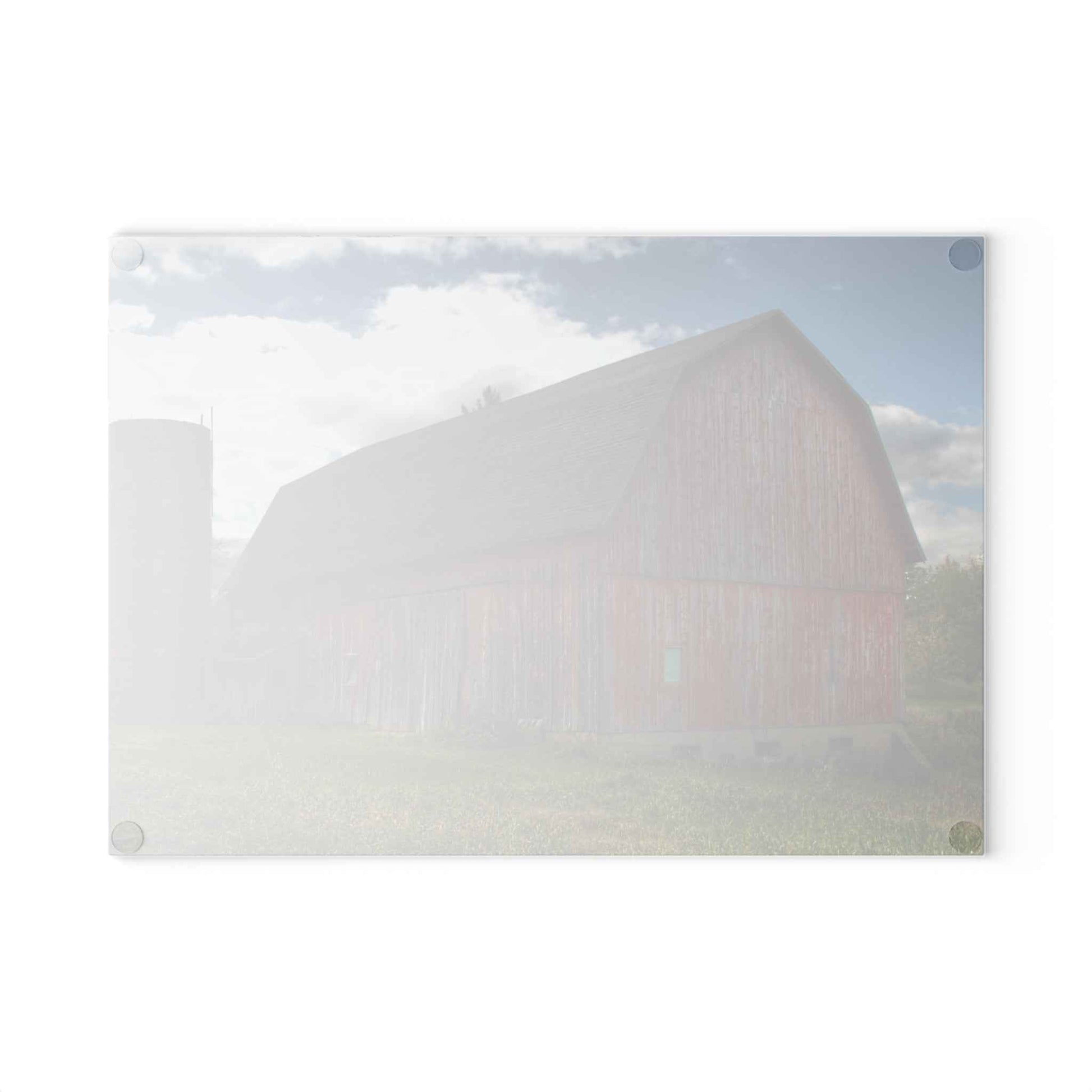 U R There Photography Baldwin Road Red I Rustic Farmhouse Tempered-Glass Cutting Board