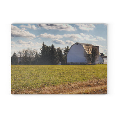 U R There Photography Sandusky White Rustic Farmhouse Tempered-Glass Cutting Board