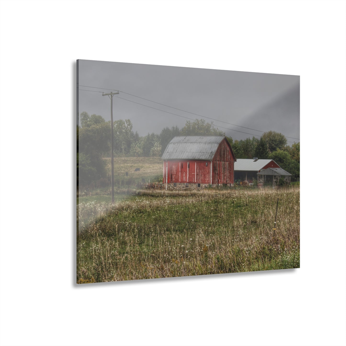 U R There Photography North Lake Road Red I Rustic Farmhouse Acrylic Wall Print