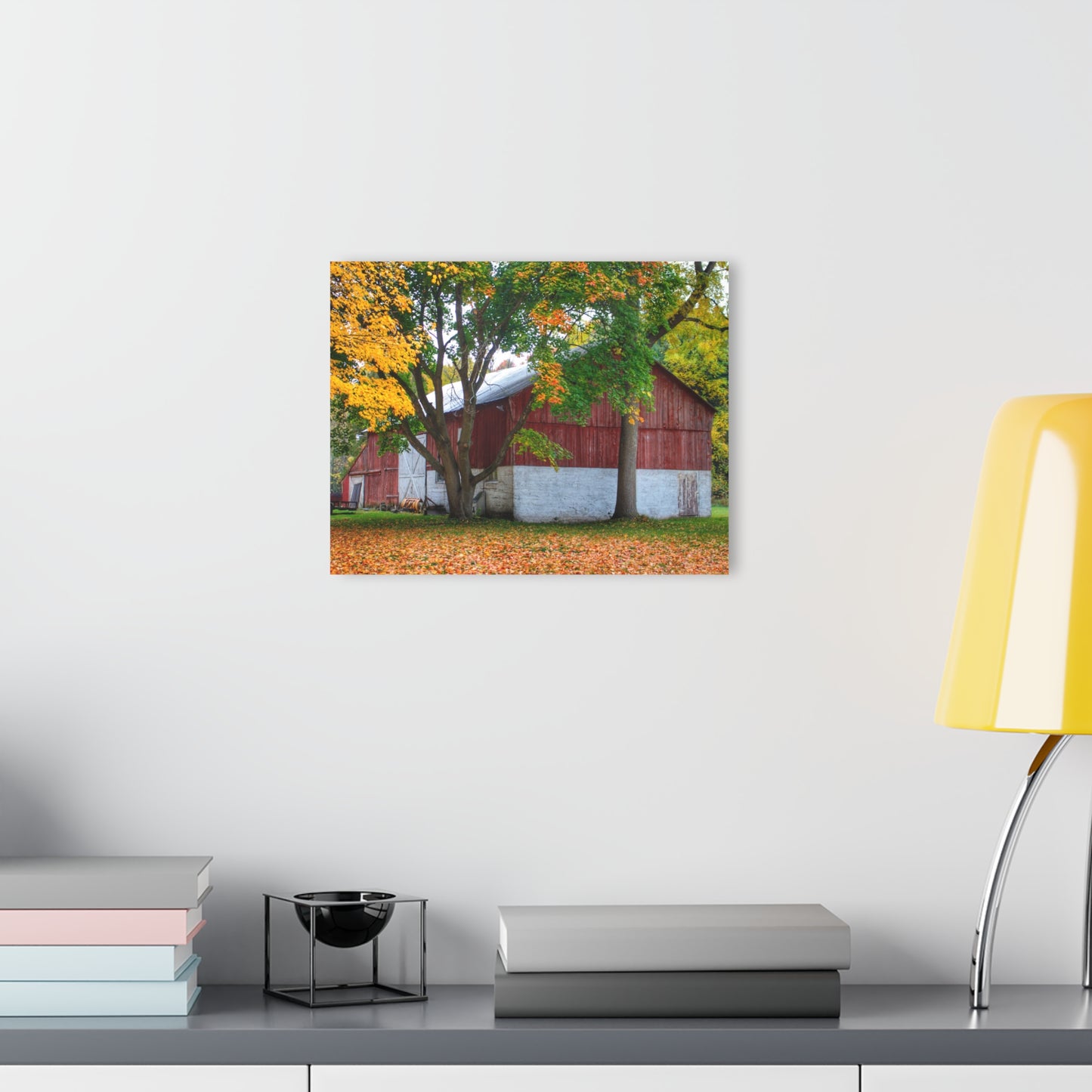 U R There Photography M-25 Red Rustic Farmhouse Acrylic Wall Print