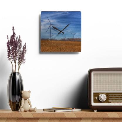 U R There Photography Windmill Alley Rustic Farmhouse Acrylic Analog Wall Clock