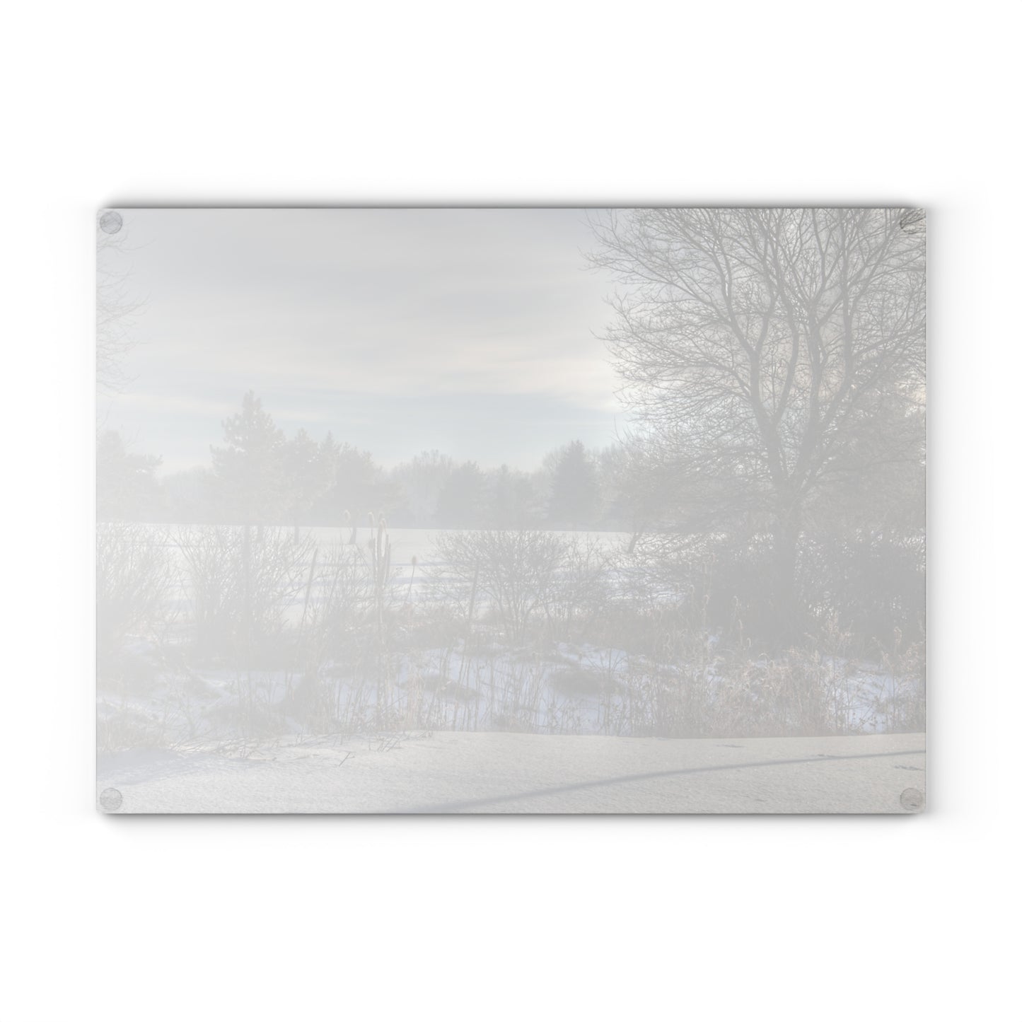U R There Photography Winter in Mayfield Rustic Farmhouse Tempered-Glass Cutting Board