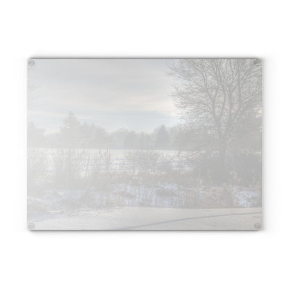 U R There Photography Winter in Mayfield Rustic Farmhouse Tempered-Glass Cutting Board
