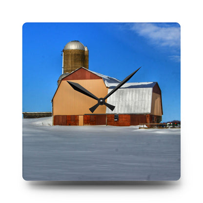 Barn Boutique Rustic Acrylic Analog Wall Clock| Bay City-Forestville Beige Barn