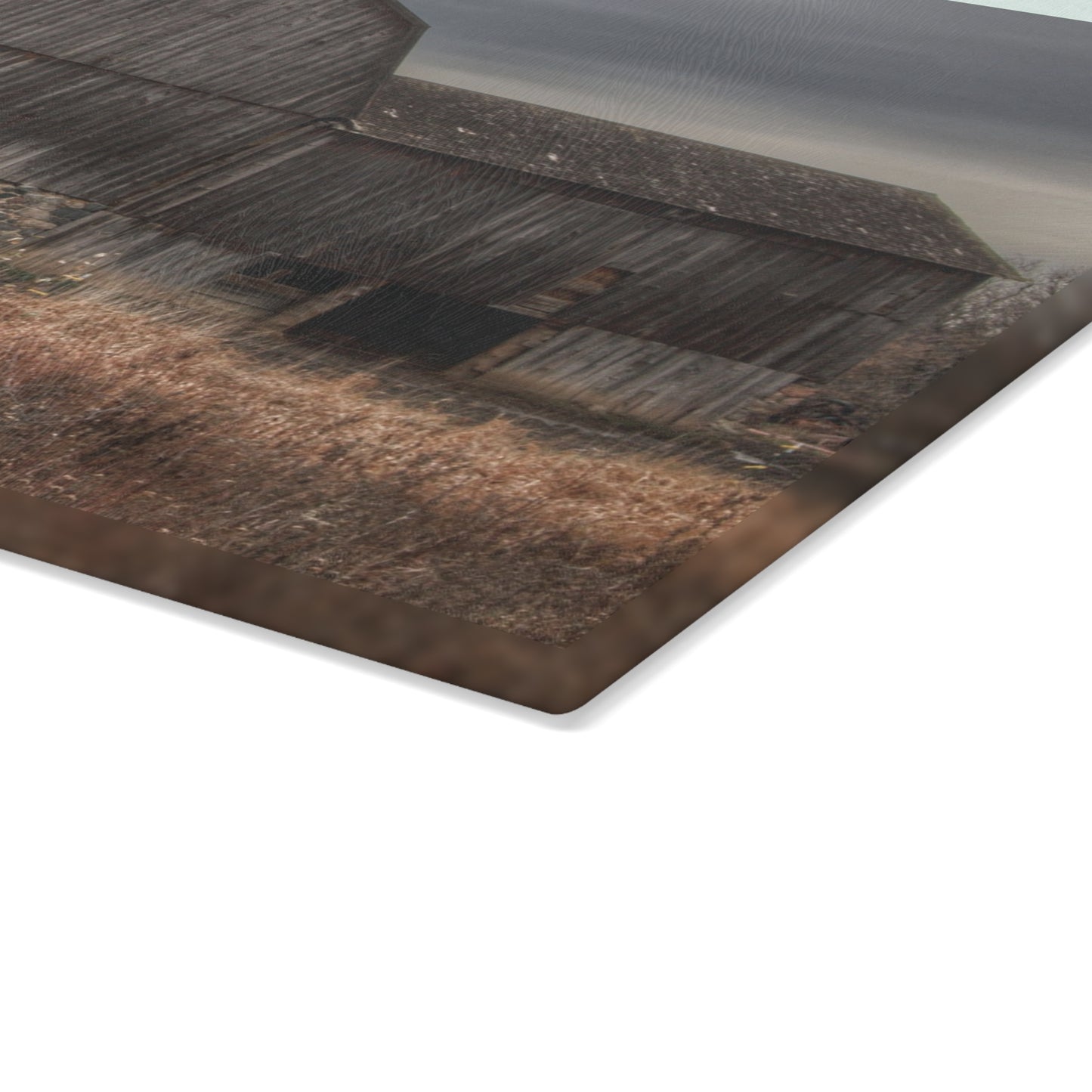 U R There Photography Majestic Grey Rustic Farmhouse Tempered-Glass Cutting Board