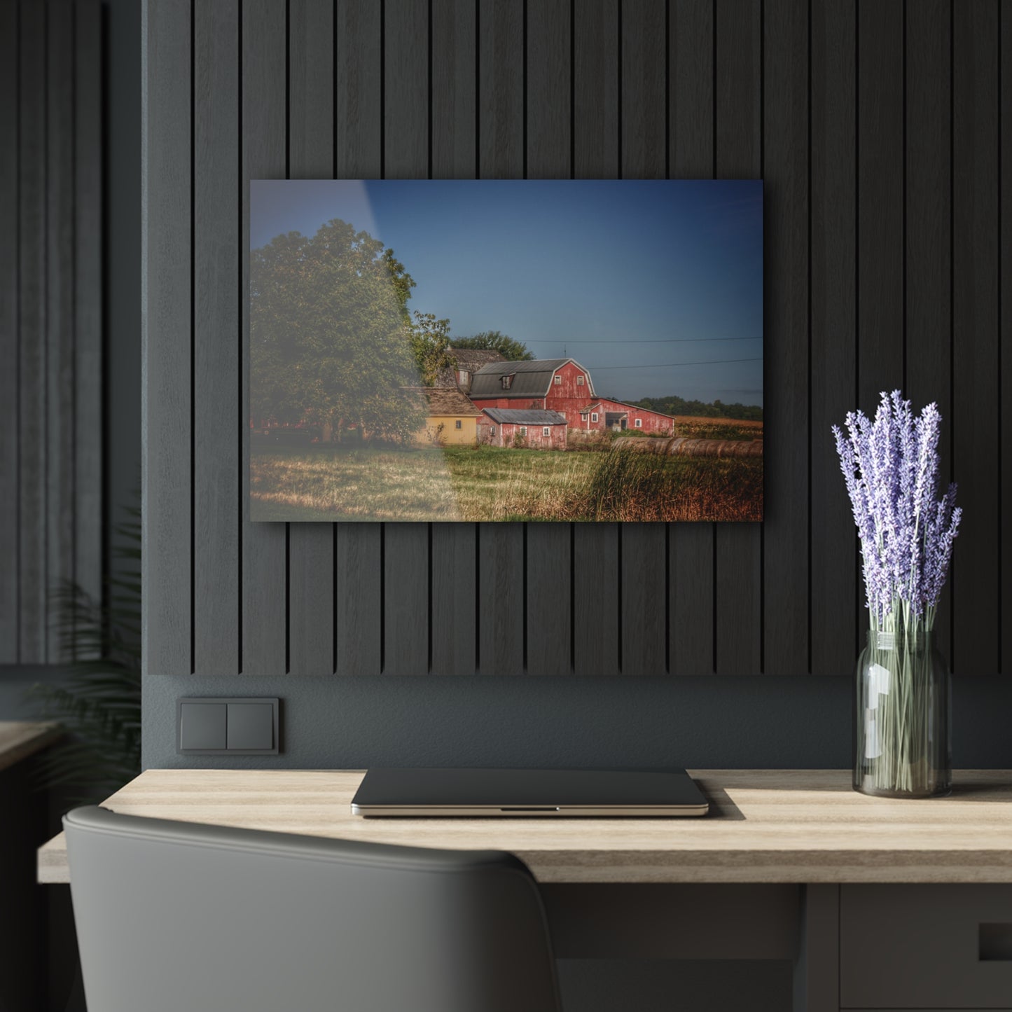 U R There Photography Rochester Road Red I Rustic Farmhouse Acrylic Wall Print