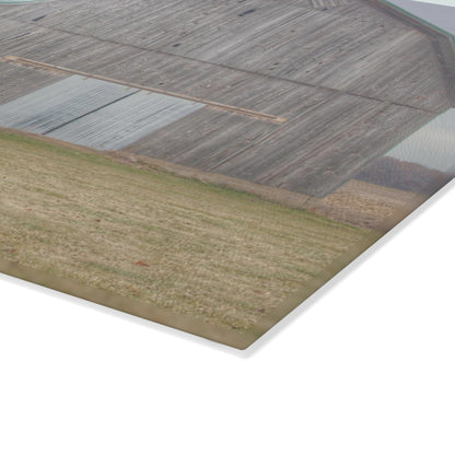 U R There Photography Forest Road Grey Rustic Farmhouse Tempered-Glass Cutting Board