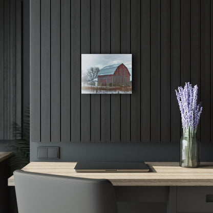 U R There Photography Lake Pleasant Stone Red and Little Grey Rustic Farmhouse Acrylic Wall Print