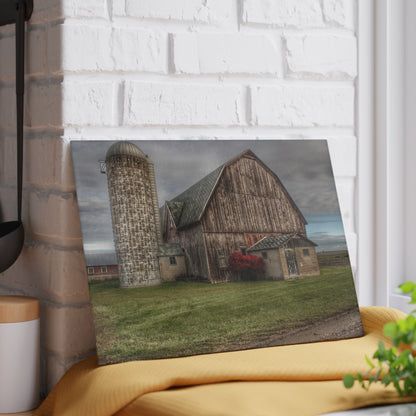 U R There Photography Roedel Road Red Rustic Farmhouse Tempered-Glass Cutting Board